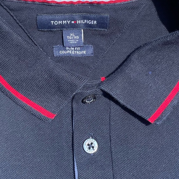 Navy Blue Tommy Hilfiger Polo Shirt (XL) - Picture 6 of 6